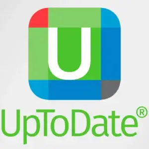 Logo de UpToDate, plataforma médica de consulta clínica