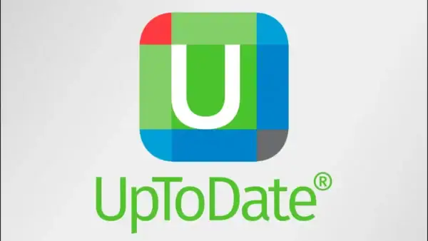 Logo de UpToDate, plataforma médica de consulta clínica